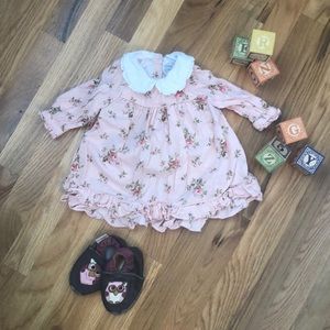 Ralph Lauren Floral Peach Baby Dress